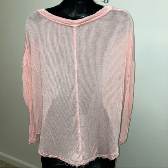 5/$20 Urban Outfitters Out From Under distressed oversized pink long sleeve S - Picture 6 of 16